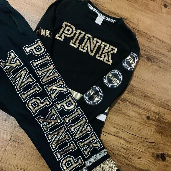 VS PINK BLING PULLOVER / MEGA BLING SWEATPANTS OUTFIT S - Picture 4 of 13
